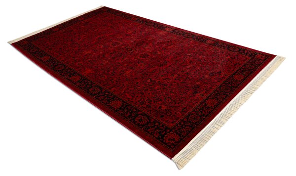 Kusový koberec klasický ORIENT 5125 bordó černý s třásněmi Rozměr: 150x230 cm