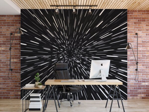 FUGU Tapeta na zeď Skok do hyperprostoru - black Materiál: Digitální eko vlies - klasická tapeta nesamolepicí
