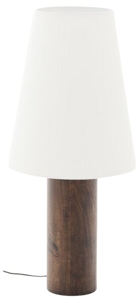 Tmavá dřevěná stojací lampa Kave Home Marga 110 cm