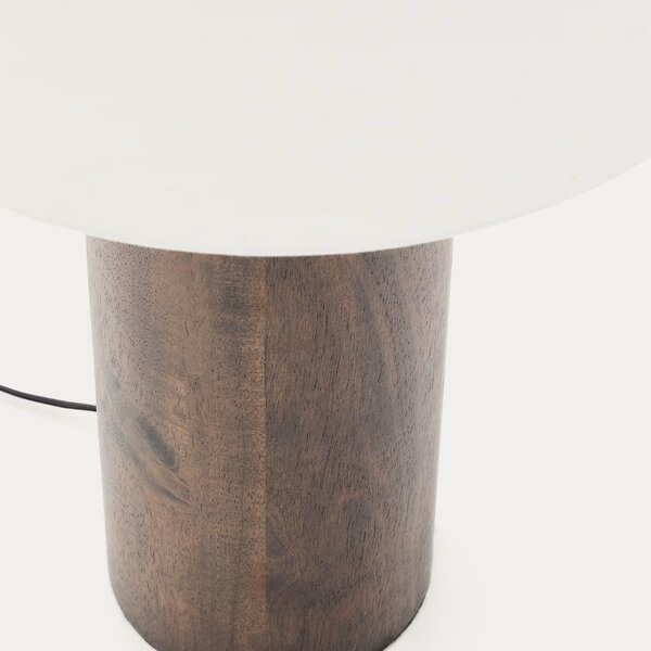 Tmavá dřevěná stojací lampa Kave Home Marga 110 cm