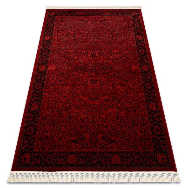 Kusový koberec klasický ORIENT 5125 bordó černý s třásněmi Rozměr: 150x230 cm