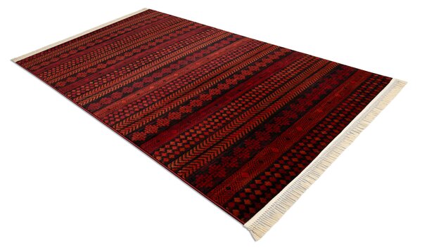 Makro Abra Kusový koberec klasický ORIENT 5132 bordó černý s třásněmi Rozměr: 100x200 cm