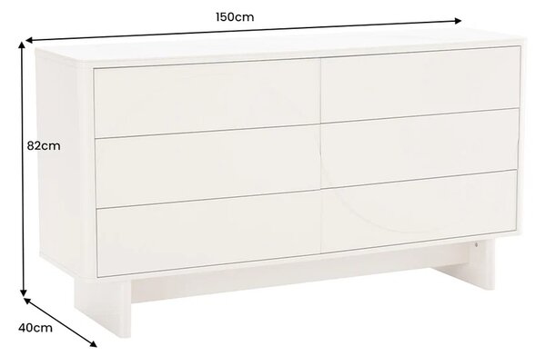 Massive home | Komoda SAVOY 3D 150 CM bílá/mramor 47805
