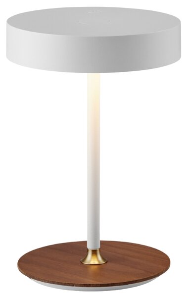 Halo Design Bílá kovová nabíjecí stolní LED lampa On the Move 19 cm