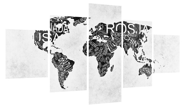 Obraz mapy světa (125x70 cm)