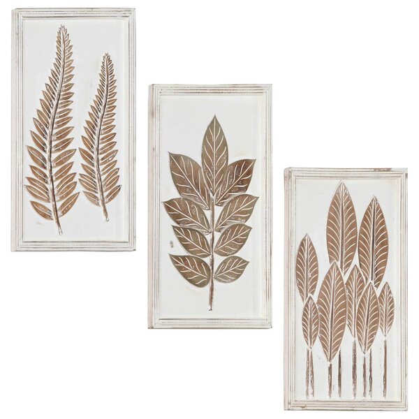 Umělecký dekor 3 pcs Hnědá a bílá 40 x 40 x 1,5 cm