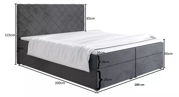 Čalouněná postel 200x200 LILLIANA 2 - černá