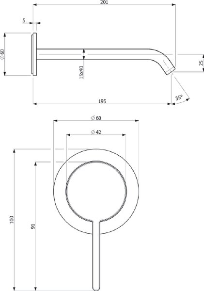 Villeroy & Boch Loop & Friends umyvadlová baterie pod omítku černá TVZ106010000K5