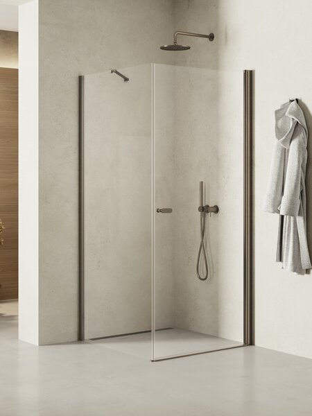 New Trendy New Soleo Gunmetal Brushed sprchový kout 120x90 cm obdélníkový grafitová kartáčovaný/průhledné sklo K-2142