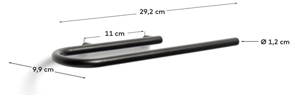Kave Home Černý kovový držák na ručník Arely