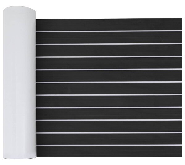 Loďová podložka Pruhovaný Tmavě šedá a bílá 240 x 60 cm EVA