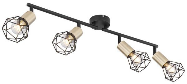 Globo 54802S-4AB přisazené stropní bodové svítidlo Xara I 4x40W | E14 - černá, mosaz