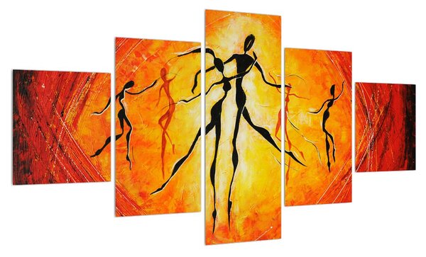 Orientální obraz tančících osob (125x70 cm)