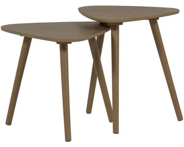 WOOOD Set dvou hnědých odkládacích stolků Nila 40 x 40/45 x 45 cm