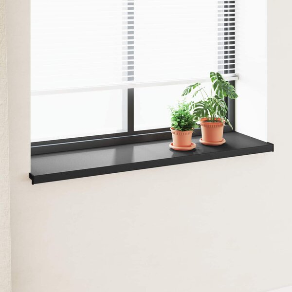 Parapet okna Černý s dřevěnou strukturou 160 x 45 x 4,5 cm PVC
