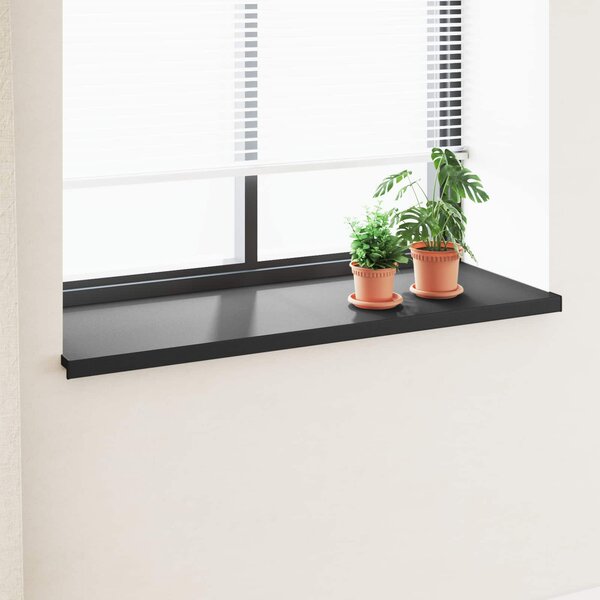 Parapet okna Černý s dřevěnou strukturou 160 x 50 x 4,5 cm PVC