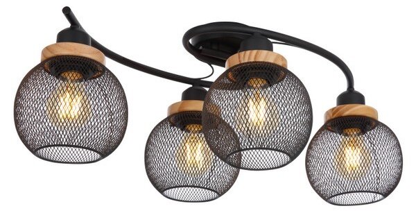 Globo 15663-4D přisazené stropní svítidlo Pablo 4x40W | E27 - černá, hnědá