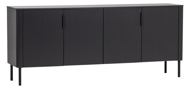 WOOOD Černá dřevěná komoda Gunnar 201 x 44 cm