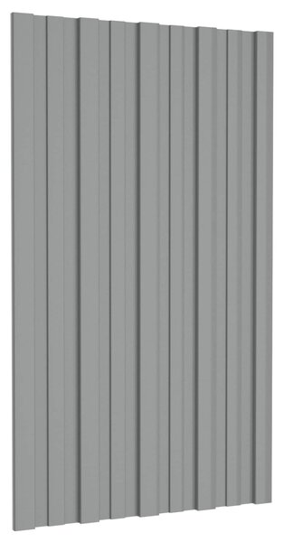 Střešní panel 12 pcs Šedá 80 x 45 cm Pozinkovaná ocel