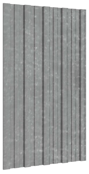 Střešní panel 12 pcs Stříbrná 80 x 45 cm Pozinkovaná ocel