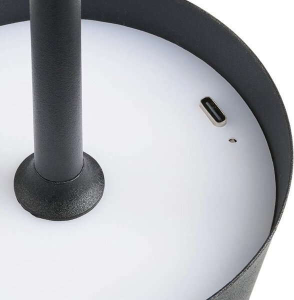 Nordic Living Černá kovová stolní LED lampa Bradford 37 cm