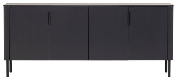 WOOOD Černá dřevěná komoda Gunnar 201 x 44 cm