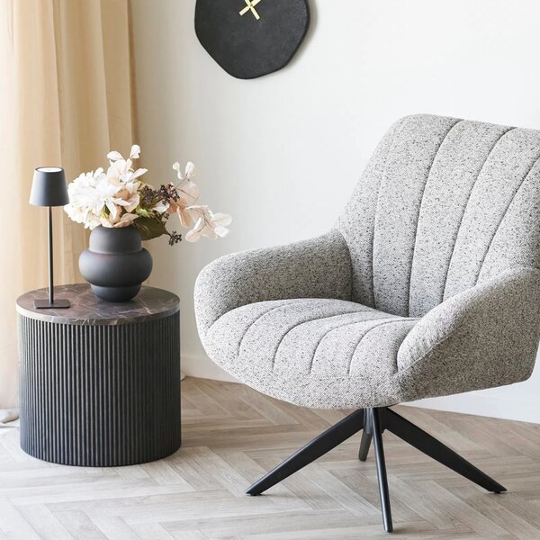 Nordic Living Černá kovová stolní LED lampa Bradford 37 cm