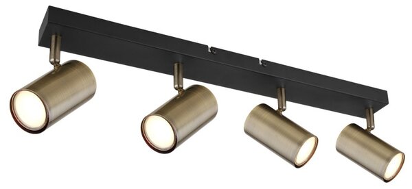 Globo 57911-4M přisazené stropní bodové svítidlo Robby 4x35W | GU10 - černá, mosaz
