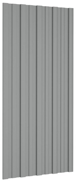 Střešní panel 12 pcs Šedá 100 x 45 cm Pozinkovaná ocel