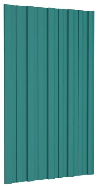 Střešní panel 12 pcs Zelená 80 x 45 cm Pozinkovaná ocel