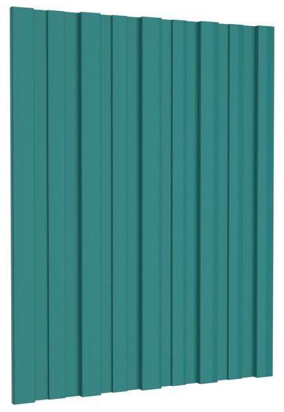 Střešní panel 12 pcs Zelená 60 x 45 cm Pozinkovaná ocel
