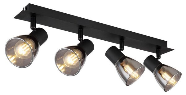 Globo 54307-4 přisazené stropní bodové svítidlo Claude 4x40W | E14 - černá, kouřová