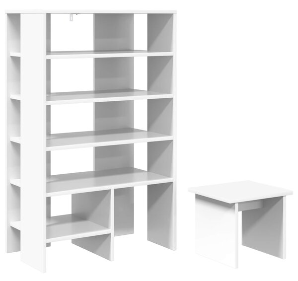 Skříň na obuv 2 ks 62 x 35 x 100 cm Kompozitní dřevo Bílá