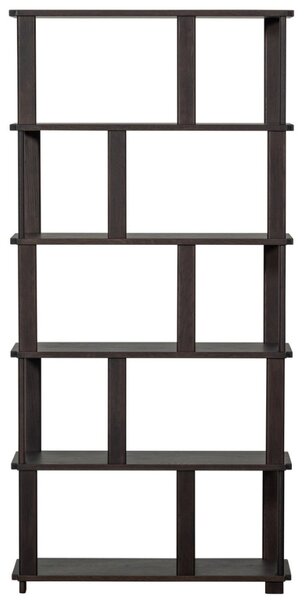 WOOOD Tmavě hnědý dubový regál Riss 186 x 90 cm