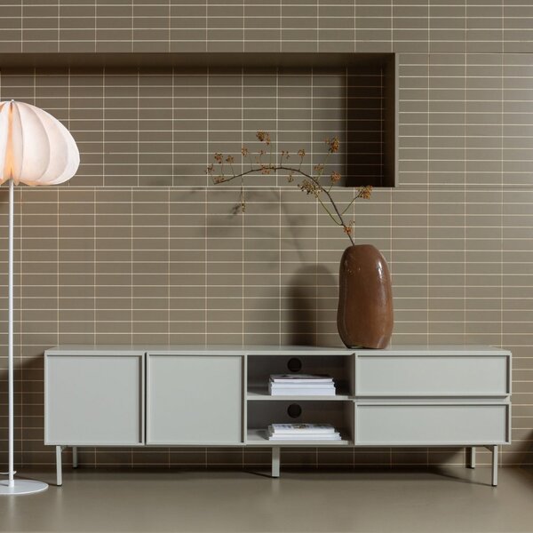 WOOOD Světle šedý TV stolek Tours 180 x 42 cm