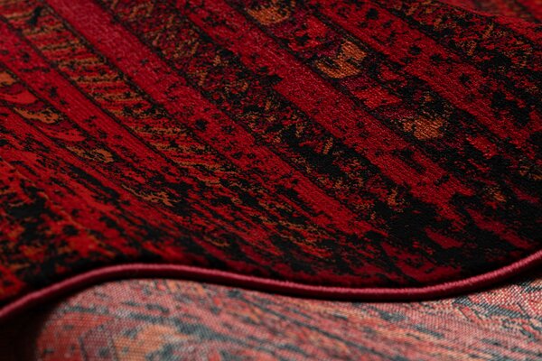 Makro Abra Kusový koberec klasický ORIENT 5820 bordó černý s třásněmi Rozměr: 100x200 cm