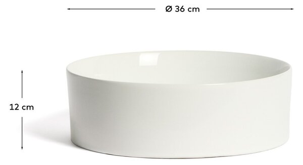 Kave Home Bílé keramické umyvadlo na desku Ovara Ø 36 cm