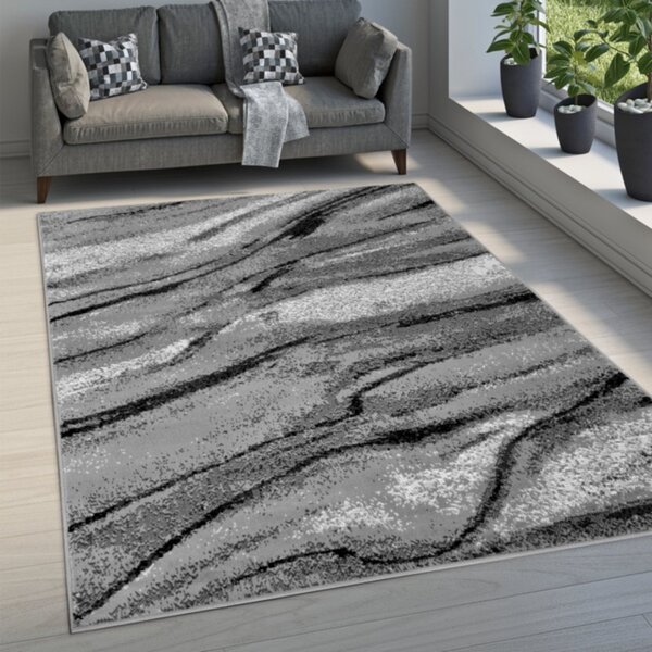 Obdélníkový koberece 50x90 cm LUKEN - šedý / černý
