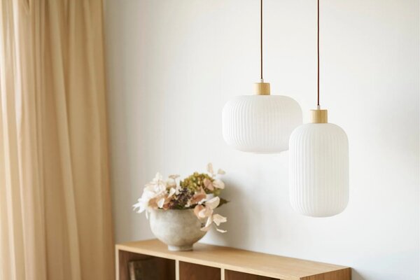 Nordic Living Bílé závěsné světlo Argallo 20 cm