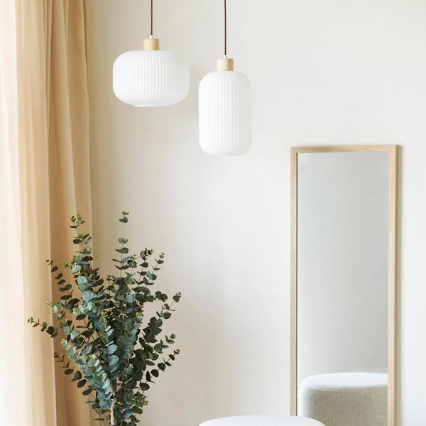 Nordic Living Bílé závěsné světlo Argallo 20 cm