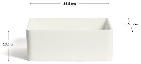 Bílé keramické umyvadlo na desku Kave Home Ovara 36,5 x 36,5 cm