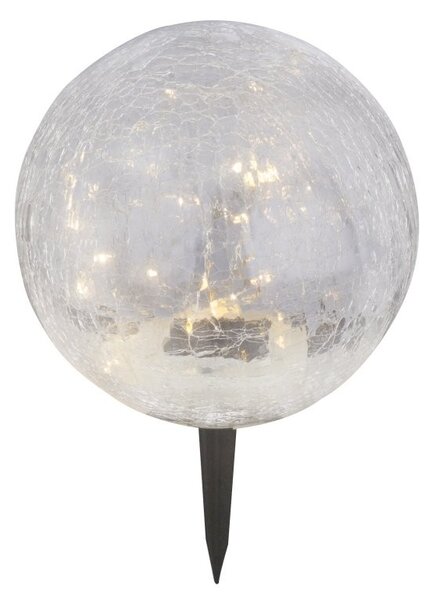 Globo 33303 LED solární venkovní dekorativní svítidlo Solar 1xAA 20x0,06W | 3000K | IP44 - k zapíchnutí, imitace popraskaného skla, černá