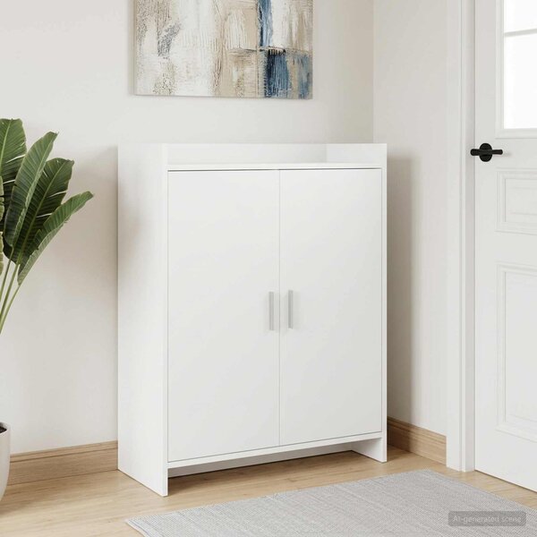 Skříň na obuv se dveřmi Bílá 73,5 x 36 x 92 cm Kompozitní dřevo