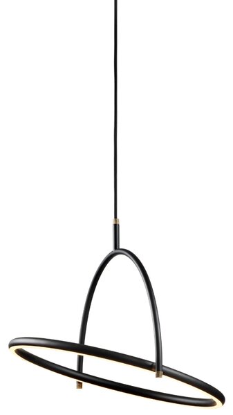 Halo Design Černé kovové závěsné LED světlo Tilt 40 cm