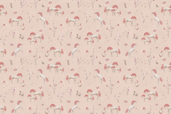 FUGU Tapeta jednorožec - Unique unicorn Pink Materiál: Digitální eko vlies - klasická tapeta nesamolepicí