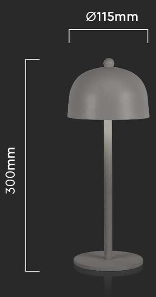 LED Solution Šedá LED stolní nabíjecí lampa 300mm 3W 7987