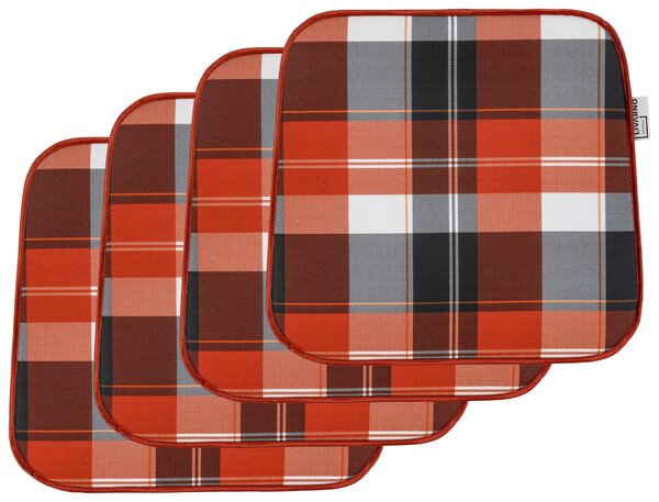 Livarno home Sada podsedáků na židli, oranžová, 4dílná (800009183)