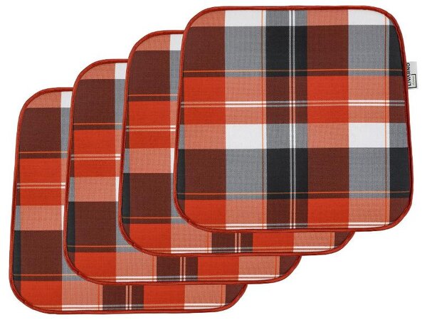 Livarno home Sada podsedáků na židli, oranžová, 4dílná (800009183)