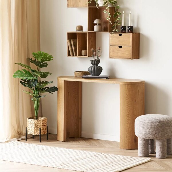 Nordic Living Dřevěný toaletní stolek Bibion 114 x 38 cm