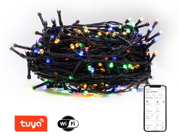 Immax NEO LITE Smart světelný řetěz, venkovní 40m, 400ks LED diod WW+RGB, WiFi, TUYA